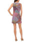 ფოტო #2 პროდუქტის Petite Printed Round-Neck Sleeveless Swing Dress