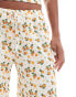 Фото #4 товара ASOS DESIGN waffle wide leg trouser co-ord in orange fruit print