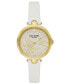 ფოტო #1 პროდუქტის Women's Holland Three Hand Quartz White Leather Watch 34mm