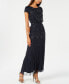 Фото #1 товара Women's Beaded Short-Sleeve Sheer-Overlay Gown