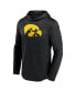 Men's Heather Black Iowa Hawkeyes Transitional Hoodie T-shirt