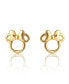 ფოტო #1 პროდუქტის Minnie Mouse Flash Yellow Gold Plated Outline Stud Earrings