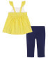 ფოტო #2 პროდუქტის Toddler Girls Ruffle-Trim Popcorn Knit Tunic Capri Leggings Set