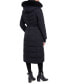 ფოტო #2 პროდუქტის Women's Belted Faux-Fur-Trim Hooded Maxi Puffer Coat