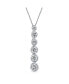 Фото #1 товара Bling Jewelry elegant Bridal Sterling Silver AAA CZ Linear Drop Graduated Geometric Bubble Design Pendant For Women Wedding, Prom Bezel Set Round Cubic Zirconia.