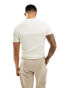 ASOS DESIGN 2 pack muscle fit rib t-shirt in off white and khaki