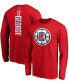 ფოტო #1 პროდუქტის Men's Paul George Red LA Clippers Team Playmaker Name and Number Long Sleeve T-shirt