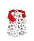 ფოტო #2 პროდუქტის Baby Girls Cotton Dress and Cardigan Set, Red Winter Forest