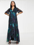 Фото #4 товара Hope & Ivy Maternity wrap maxi dress in blue floral