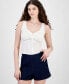 Juniors' Embroidered Corset Tank