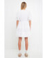 ფოტო #5 პროდუქტის Women's Mixed Media Pleats Mini Dress