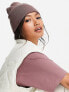 Фото #1 товара ASOS DESIGN deep turn up beanie hat in dusty pink - PINK