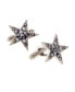 ფოტო #1 პროდუქტის Jewelry Silver-Tone Crystal Star Cufflinks
