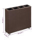 Фото #3 товара Garden Raised Bed with 4 Pots 31.5"x8.7"x31.1" Poly Rattan Brown