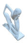 Skulptur Denkender Weiß Marmoroptik