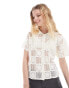 Фото #1 товара Obey texture print top in off white