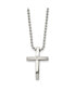 Фото #1 товара Brushed and Polished Cross Pendant on a Ball Chain Necklace