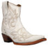 Фото #2 товара Corral Boots Embroidered Snip Toe Pull On Cowboy Booties Womens Off White Casual