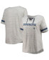 ფოტო #4 პროდუქტის Women's Heathered Gray Dallas Cowboys Plus Size Lace-Up V-Neck T-shirt