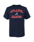 ფოტო #1 პროდუქტის Big Boys Navy Atlanta Braves Heart and Soul T-shirt