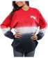 Фото #1 товара Women's Red Gonzaga Bulldogs Ombre Long Sleeve Dip-Dyed T-shirt