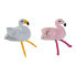 Фото #1 товара Мягкая игрушка DKD Home Decor Плюшевый Бело-розовый Фламинго 34 x 25 x 27 см (2 шт)