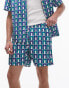 Lacoste print swim shorts in green