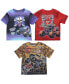 Toddler Boys Zombie Son-uva Digger Mutt 3 Pack Graphic T-Shirts Blue / Grey / Brown
