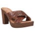 Roper Mika Floral Embossed Espadrille Block Heels Womens Brown Casual Sandals 0