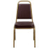 Фото #3 товара Hercules Series Trapezoidal Back Stacking Banquet Chair In Brown Vinyl - Gold Frame