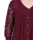 Фото #4 товара Women's Lace-Sleeve V-neck Top