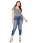 ფოტო #2 პროდუქტის Plus Size Mid Rise Ankle Skinny Jeans