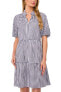 Women's Short-Sleeve Cotton Gingham Babydoll Dress