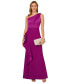 ფოტო #2 პროდუქტის One-Shoulder Satin-Trim Draped Gown