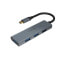 Фото #2 товара Akasa USB Type-C 4 Port Hub - USB 3.2 Gen 1 (3.1 Gen 1) Type-C - USB 3.2 Gen 1 (3.1 Gen 1) Type-A - 5000 Mbit/s - Grey - Aluminium - Polyvinyl chloride (PVC)