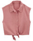 Фото #3 товара Kid Button-Up Tie-Front Gauze Top 12