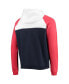 Фото #4 товара Men's Navy and White Cleveland Indians Cooperstown Collection Quarter-Zip Hoodie Jacket