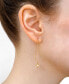 ფოტო #2 პროდუქტის White Topaz (1/4 ct. t.w.) Threader Earrings in 14k Yellow Gold