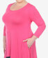 ფოტო #5 პროდუქტის Plus Size Makayla Scoop Neck Tunic Top