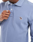 PS Paul Smith regular fit logo long sleeve polo in blue