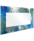 Фото #4 товара 'Subtle Blues' Rectangular On Free Floating Printed Tempered Art Glass Beveled Mirror, 72" x 36"