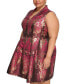 Plus Size Metallic Fit & Flare Jacquard Dress