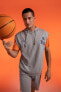 Фото #1 товара Fit Nba Brooklyn Nets Oversize Fit Kapüşonlu Kolsuz %100 Pamuk Tişört