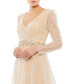 Фото #2 товара Women's Long Sleeve Gown With Silver Sequin
