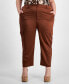 ფოტო #1 პროდუქტის Trendy Plus Size Satin Cropped Cargo Pants, Created for Macy's