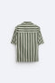 STRIPED VISCOSE/LINEN BLEND SHIRT