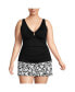 Фото #1 товара Plus Size Chlorine Resistant Shirred V-neck Tankini Swimsuit Top