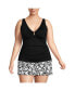 ფოტო #1 პროდუქტის Plus Size Chlorine Resistant Shirred V-neck Tankini Swimsuit Top