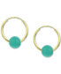 ფოტო #4 პროდუქტის Freshwater Pearl Huggie Hoop Earrings in 14k Gold, 0.65" (Also in Jade, Lapis Lazuli, Turquoise, Rose Quartz, & Onyx)