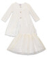 ფოტო #1 პროდუქტის Baby Girls Rosette Coat and Dress, 2 Piece Set